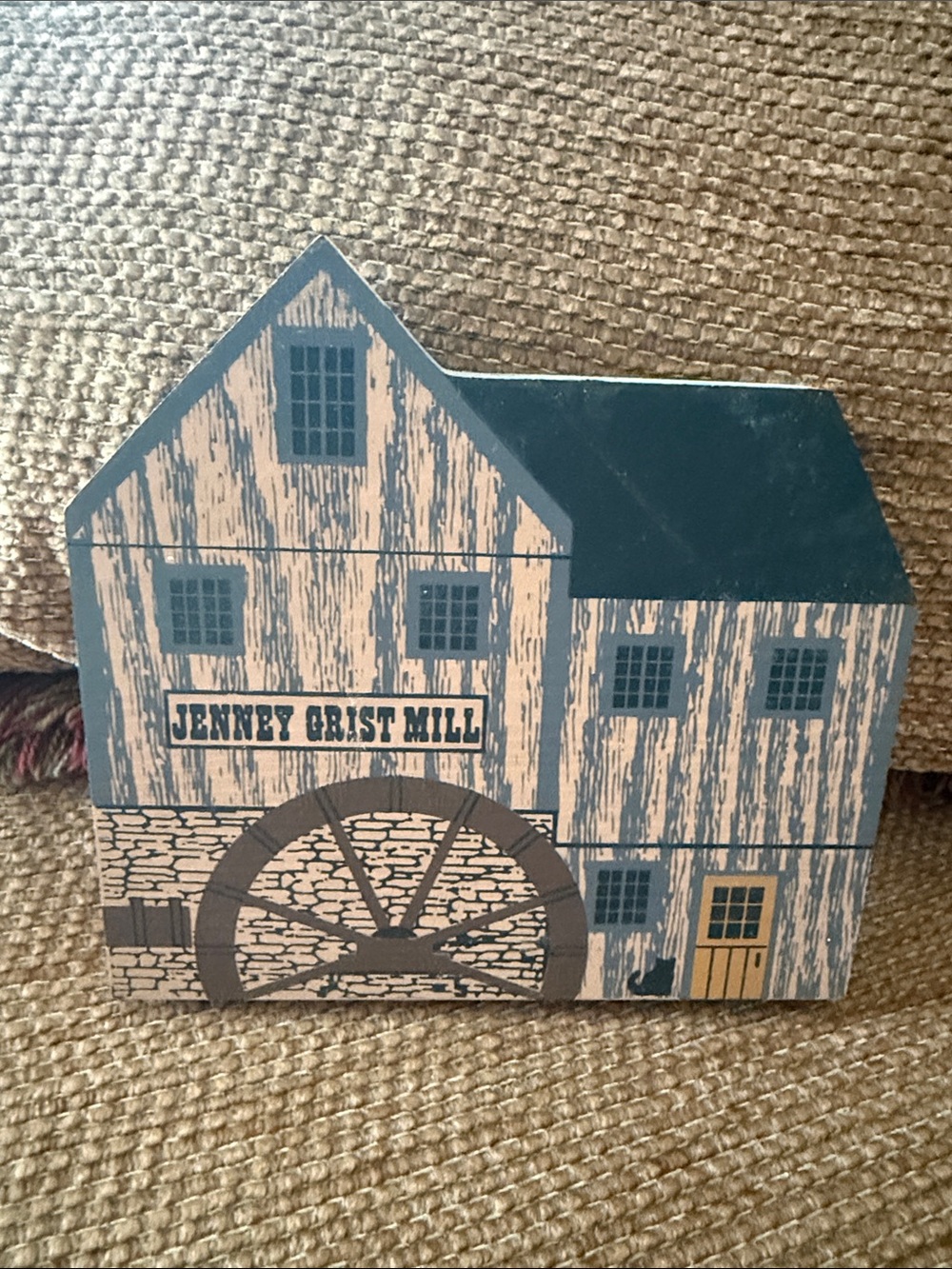 Jenney Grist Mill Decorative Wooden Block - The Cat’s Meow 1988